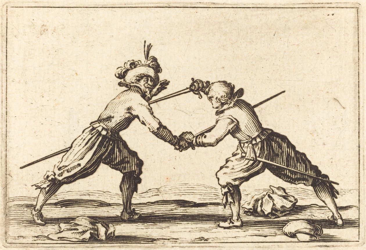 Duelo con espadas, c. 1622 de Jacques Callot