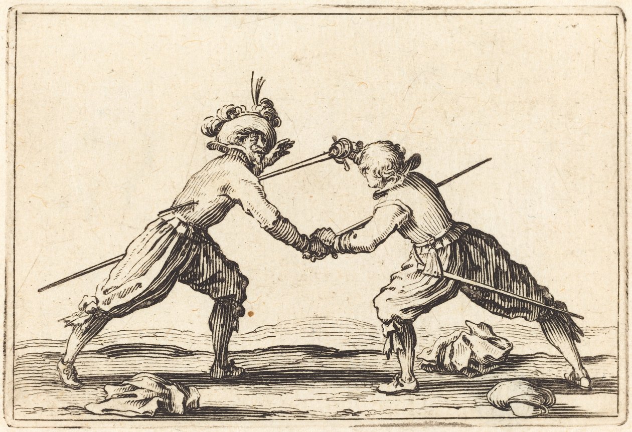 Duelo con espadas, c. 1622 de Jacques Callot