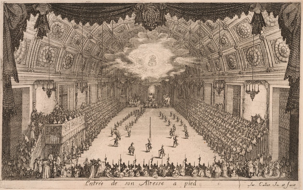 El duque Carlos IV llega a pie, de Combat à la Barrière de Jacques Callot