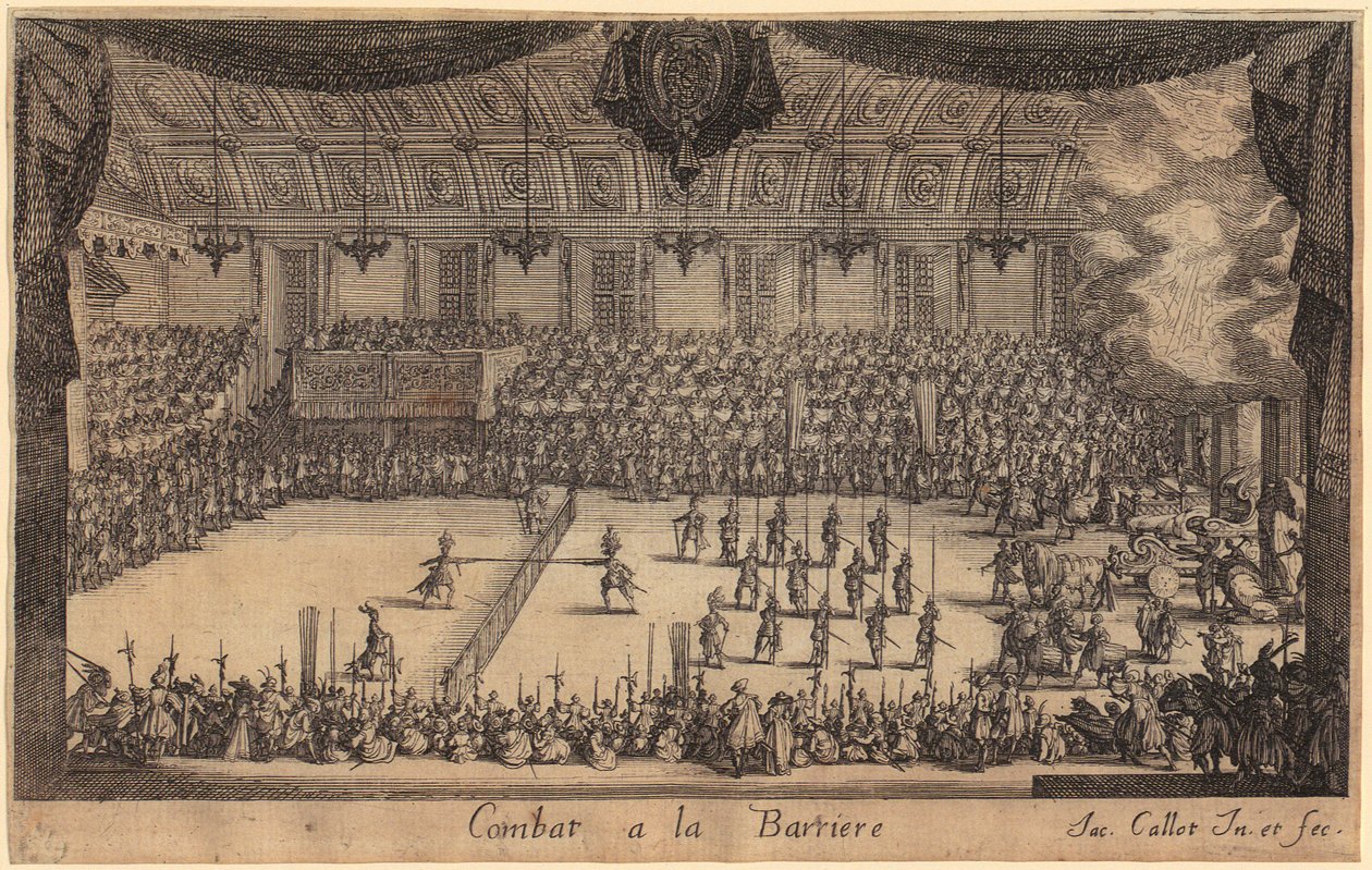 Entrada de Monseñor Henry de Lorena, lámina 7 de la serie «El torneo» de Jacques Callot