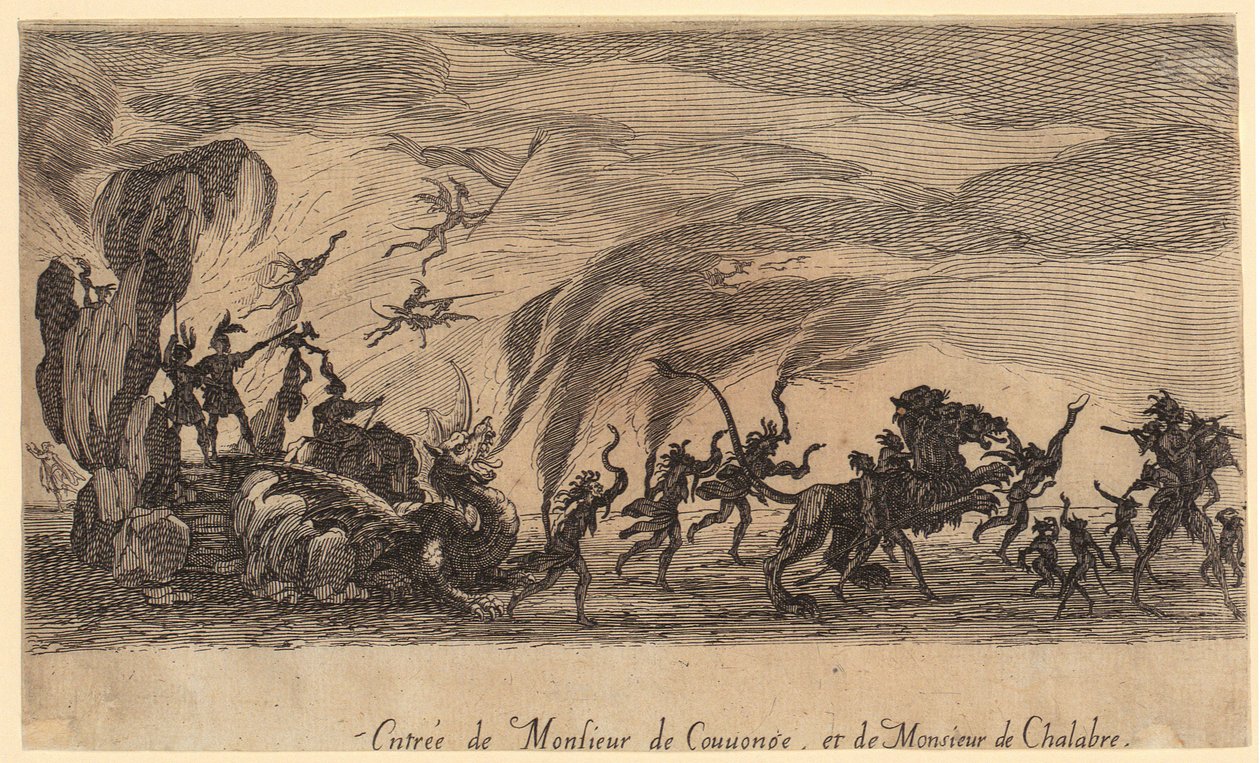 Entrada de Monsieur de Couvonge y de Monsieur de Chalabre, lámina 5 de la serie «El torneo» de Jacques Callot