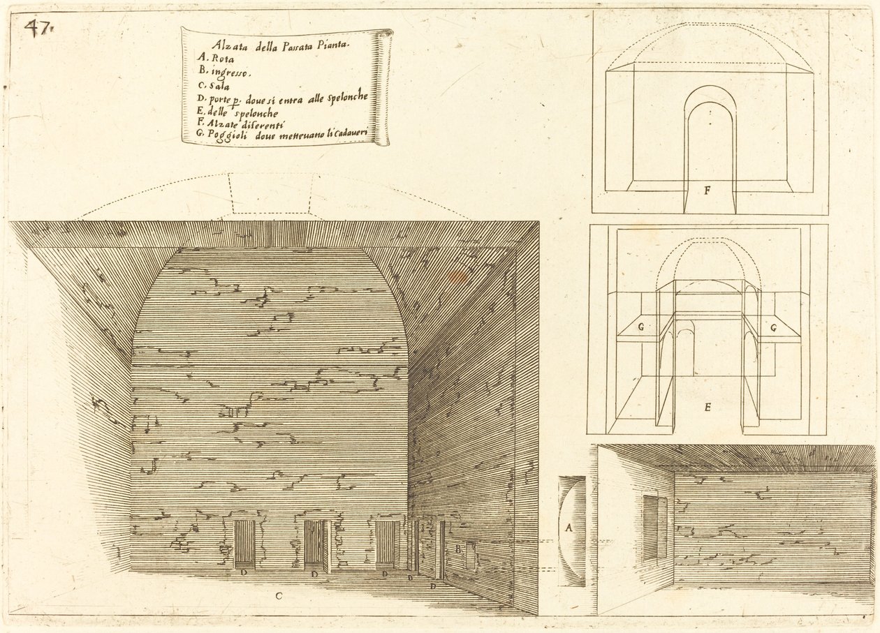 Elevación de un plan de pasaje de Jacques Callot