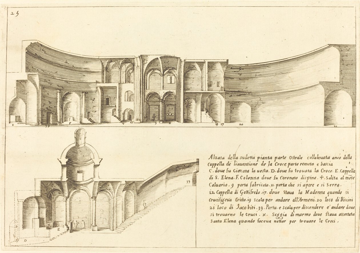 Elevación de la capilla de la Invención de la Cruz de Jacques Callot