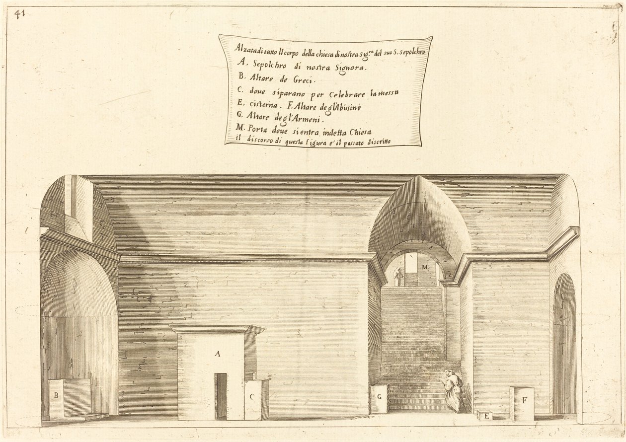 Elevación de la Iglesia del Santo Sepulcro de Jacques Callot