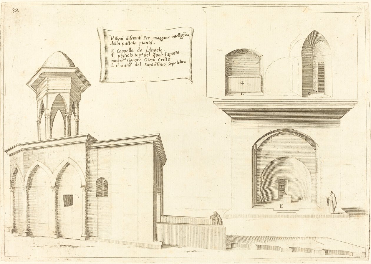 Elevación de la Iglesia del Santo Sepulcro, 1619 de Jacques Callot