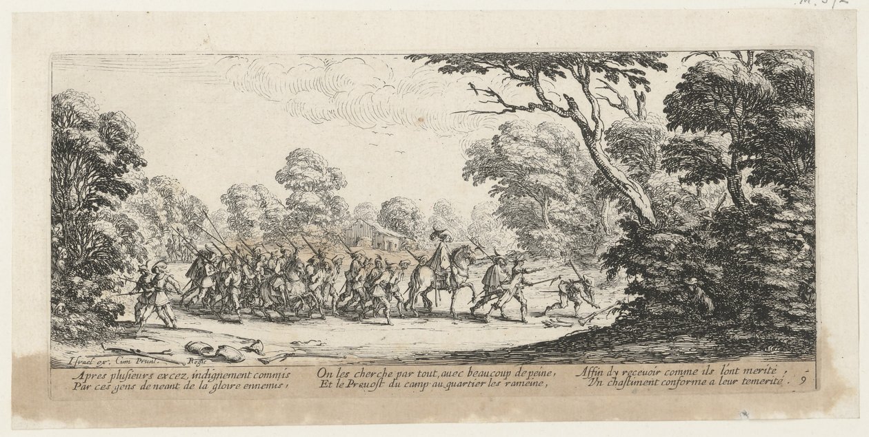 El descubrimiento de los criminales, página 9 del episodio «Los horrores de la guerra» de Jacques Callot