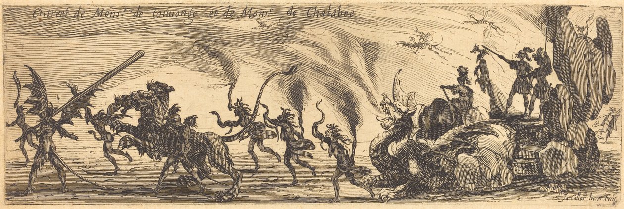 Entrada de M. de Couvonge y M. de Chalabre [placa extra] de Jacques Callot