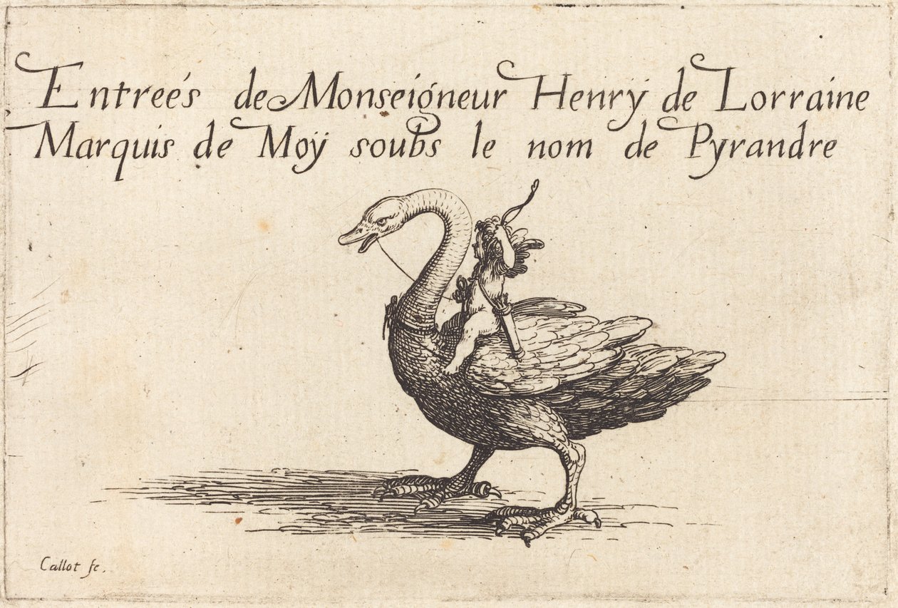 Entrada de Monseigneur Henry de Lorraine, Marqués de Moy, bajo el nombre de Pirandre de Jacques Callot