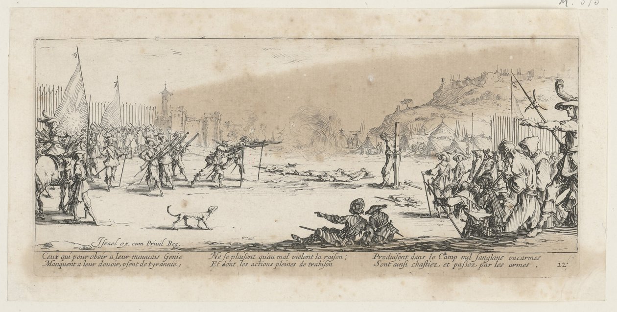 Fusilamiento, página 12 de la serie «Los horrores de la guerra» de Jacques Callot
