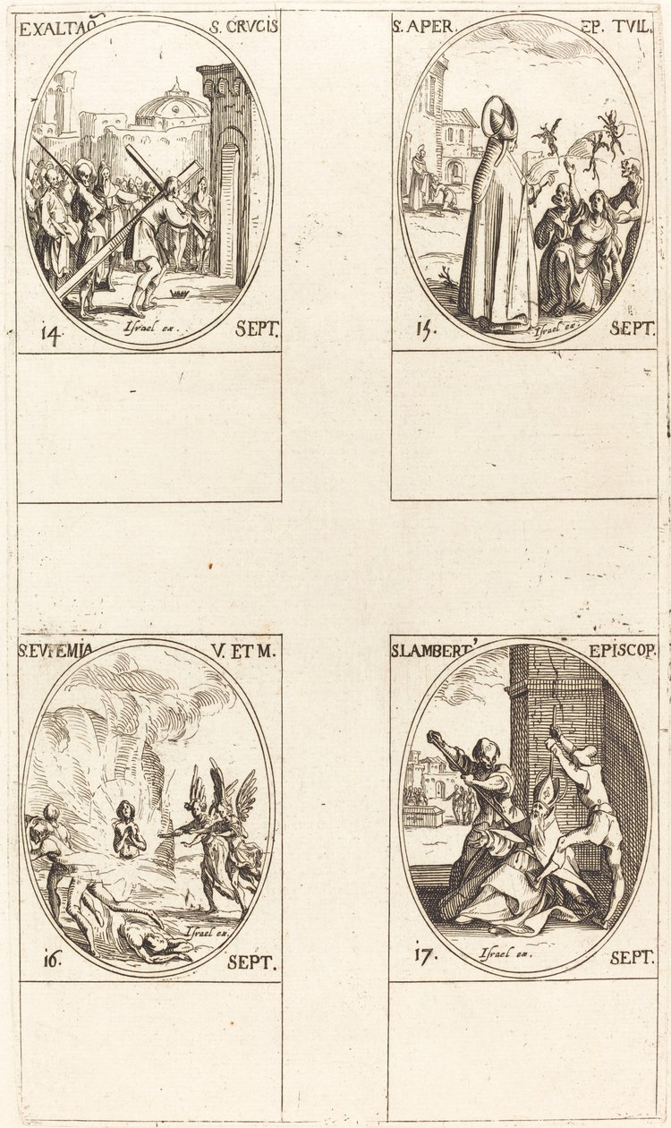 Exaltación de la Santa Cruz; San Aper; Santa Eufemia; San Lamberto de Jacques Callot