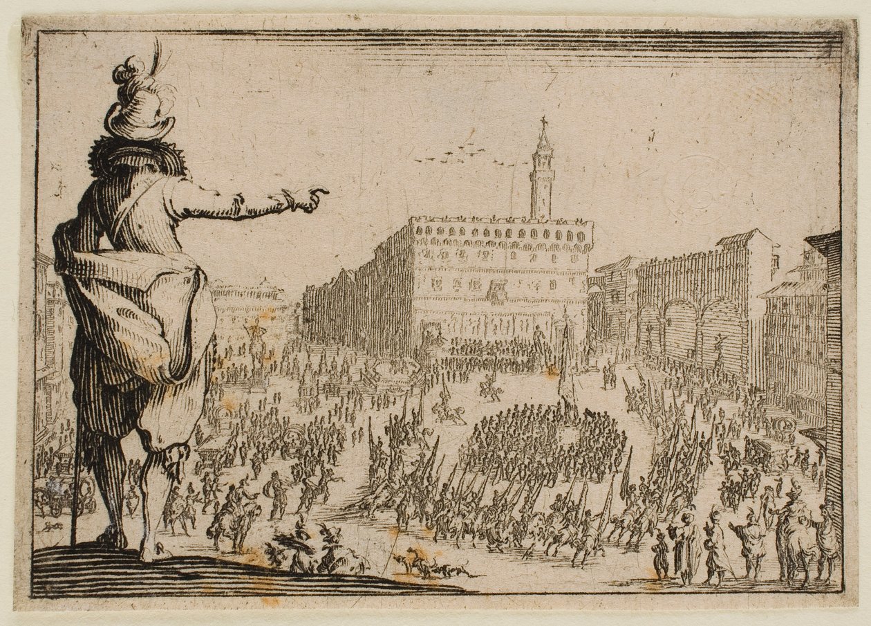 Fiesta en la Piazza Signoria de Florencia, de «Los caprichos» (edición de Florencia) de Jacques Callot