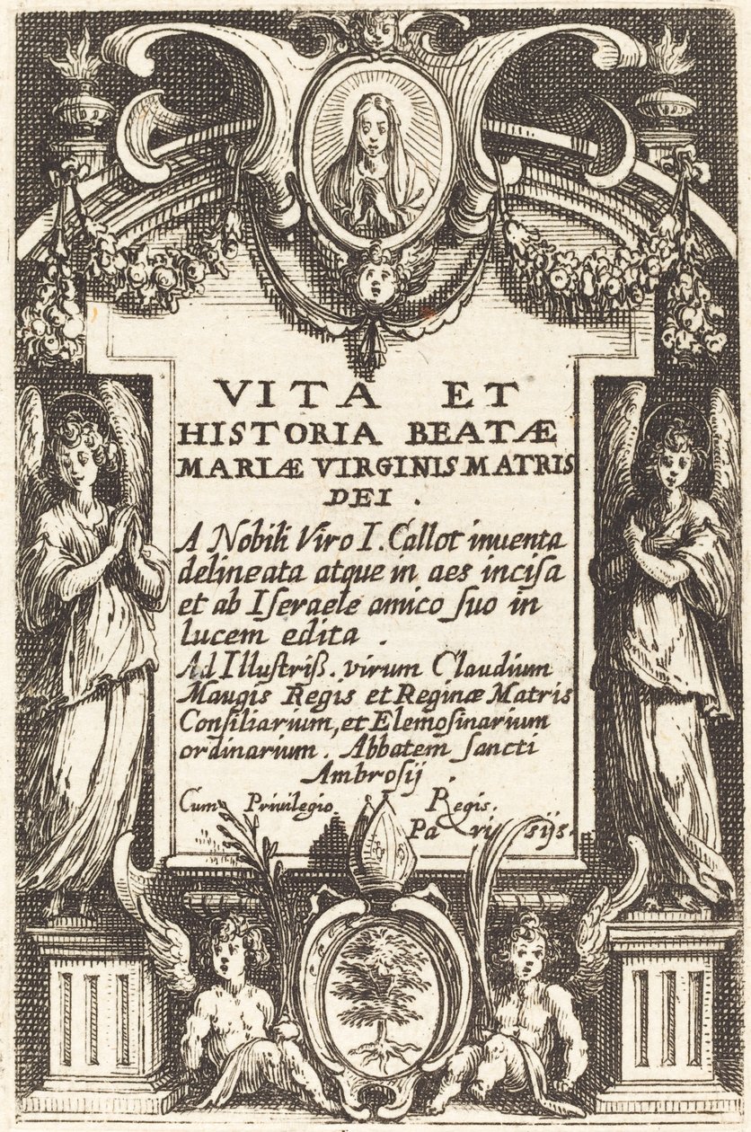Frontispicio para "La Vida de la Virgen" de Jacques Callot