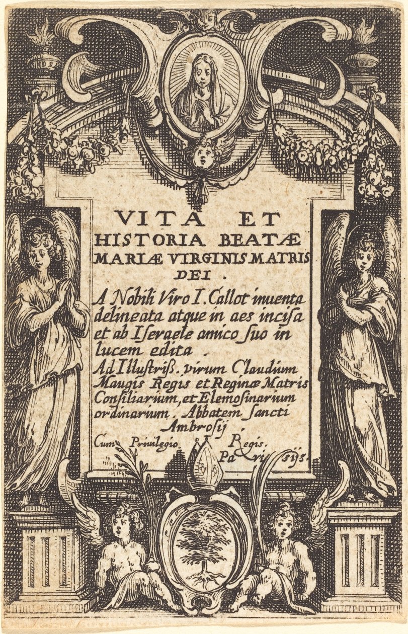 Frontispicio para "La Vida de la Virgen" de Jacques Callot