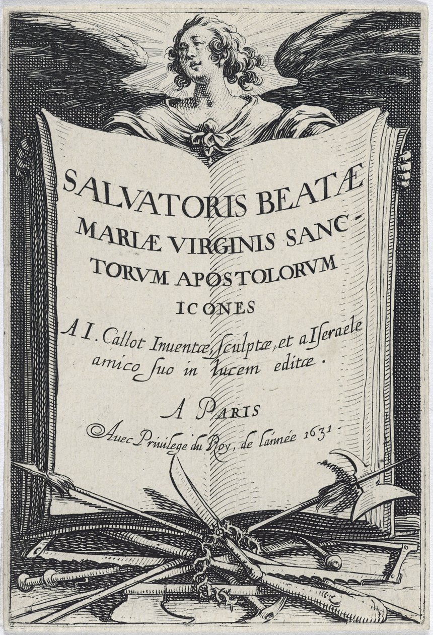 Frontispicio de Les Grands Apôtres, 1631 de Jacques Callot