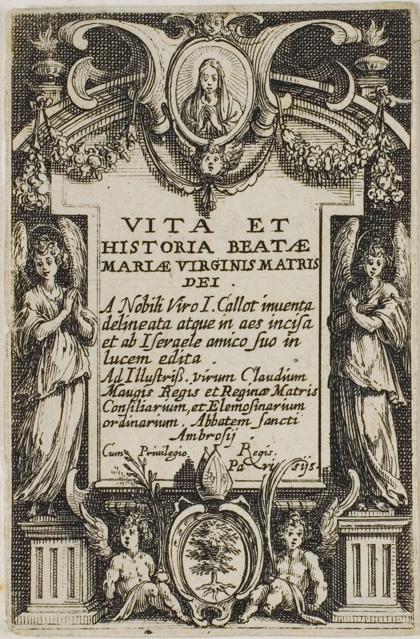 Frontispicio, de La vida de la Virgen de Jacques Callot