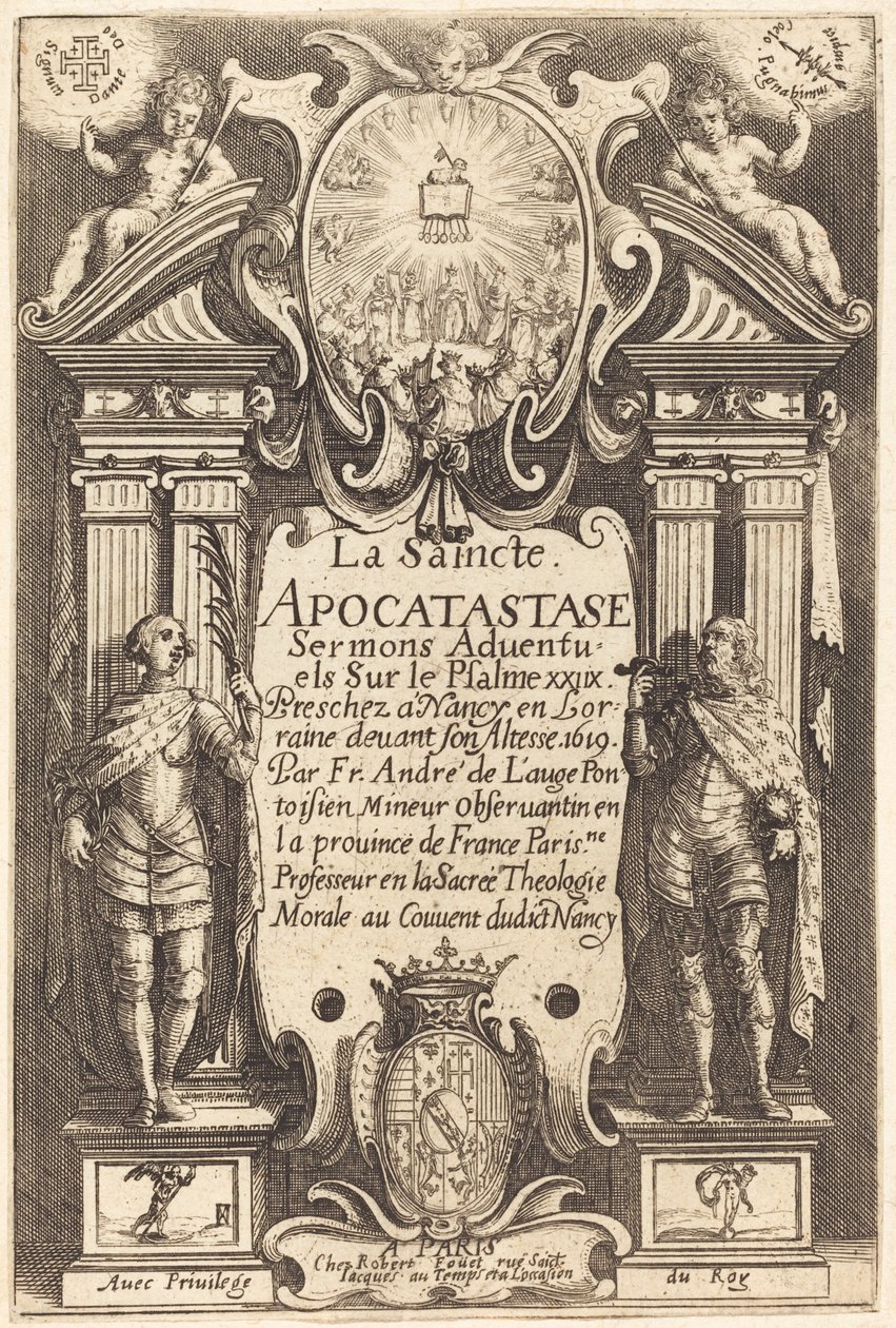Frontispicio de la Santa Apocatástasis de Jacques Callot