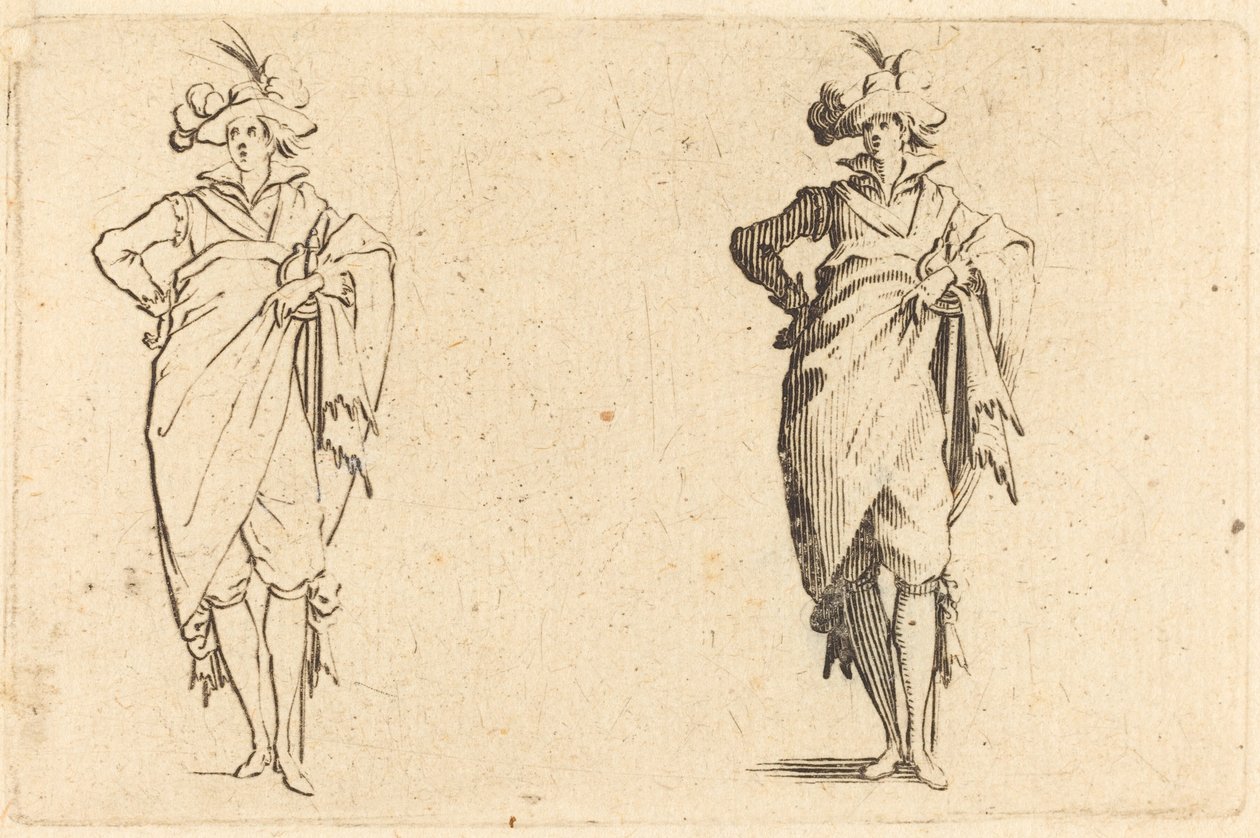 Caballero Visto de Frente con Mano en la Cadera, c. 1622 de Jacques Callot