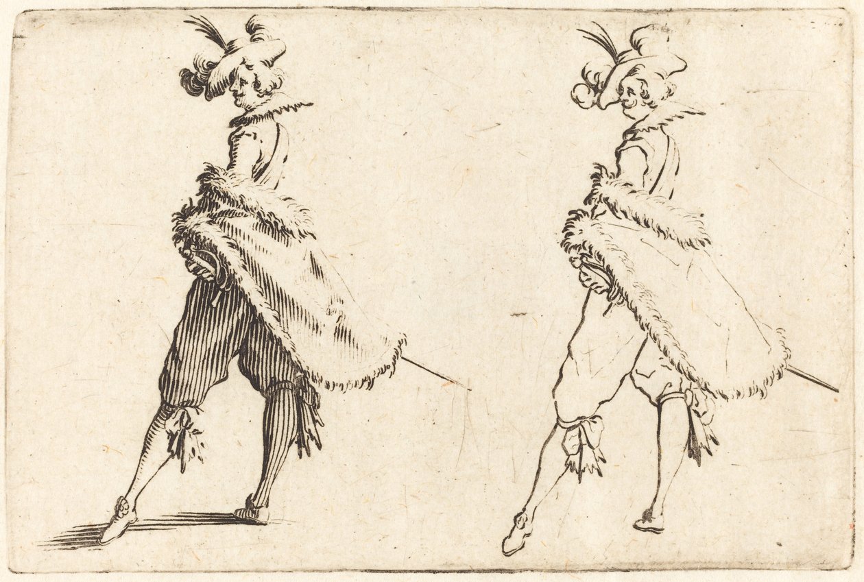 Caballero visto de lado de Jacques Callot