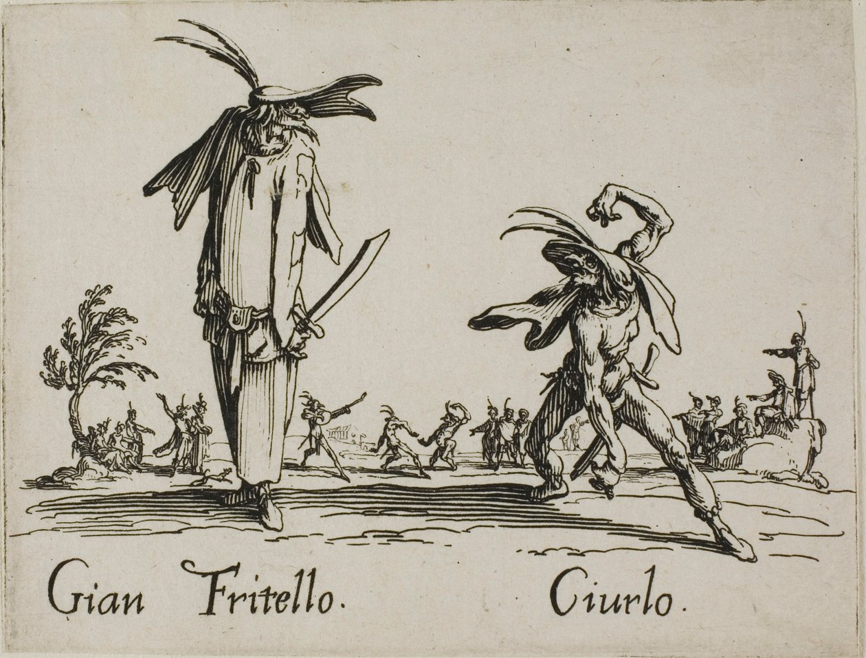 Gian Fritello - Ciurlo, plato 7 de Balli di Sfessania de Jacques Callot