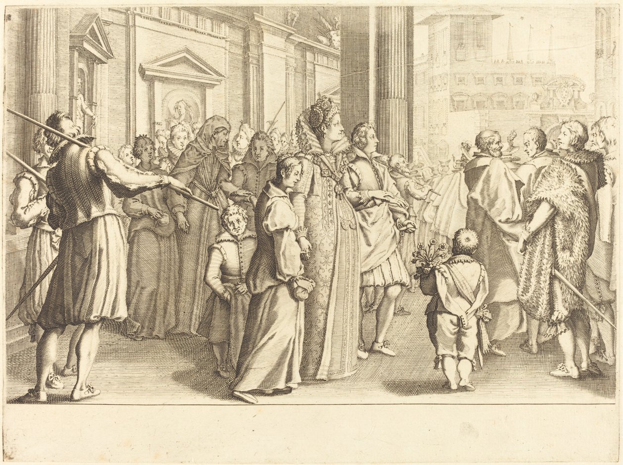 Gran Duquesa en la procesión de las jóvenes de Jacques Callot