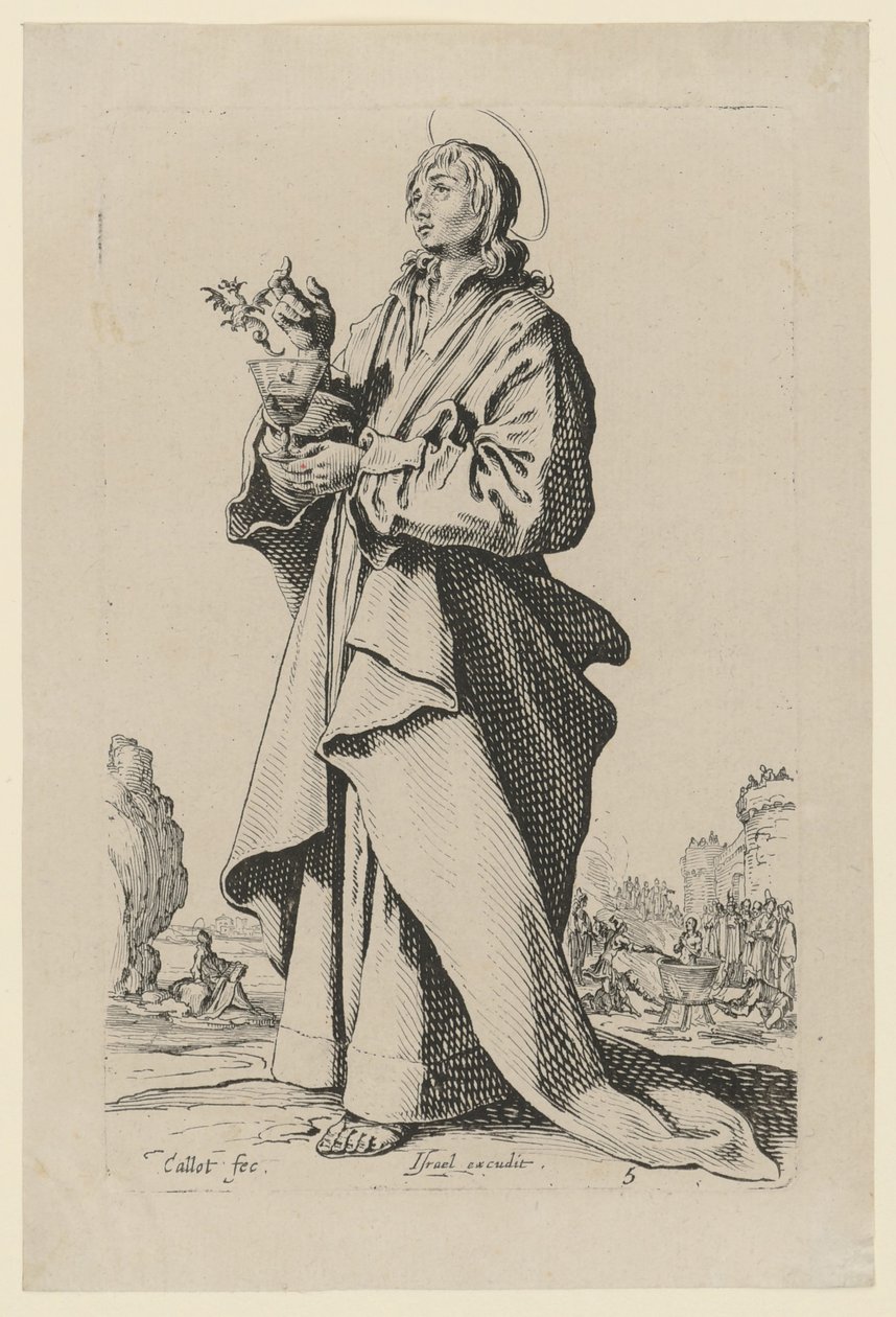 San Juan el Evangelista, lámina 8 de la serie «Jesús, los doce apóstoles y María» de Jacques Callot