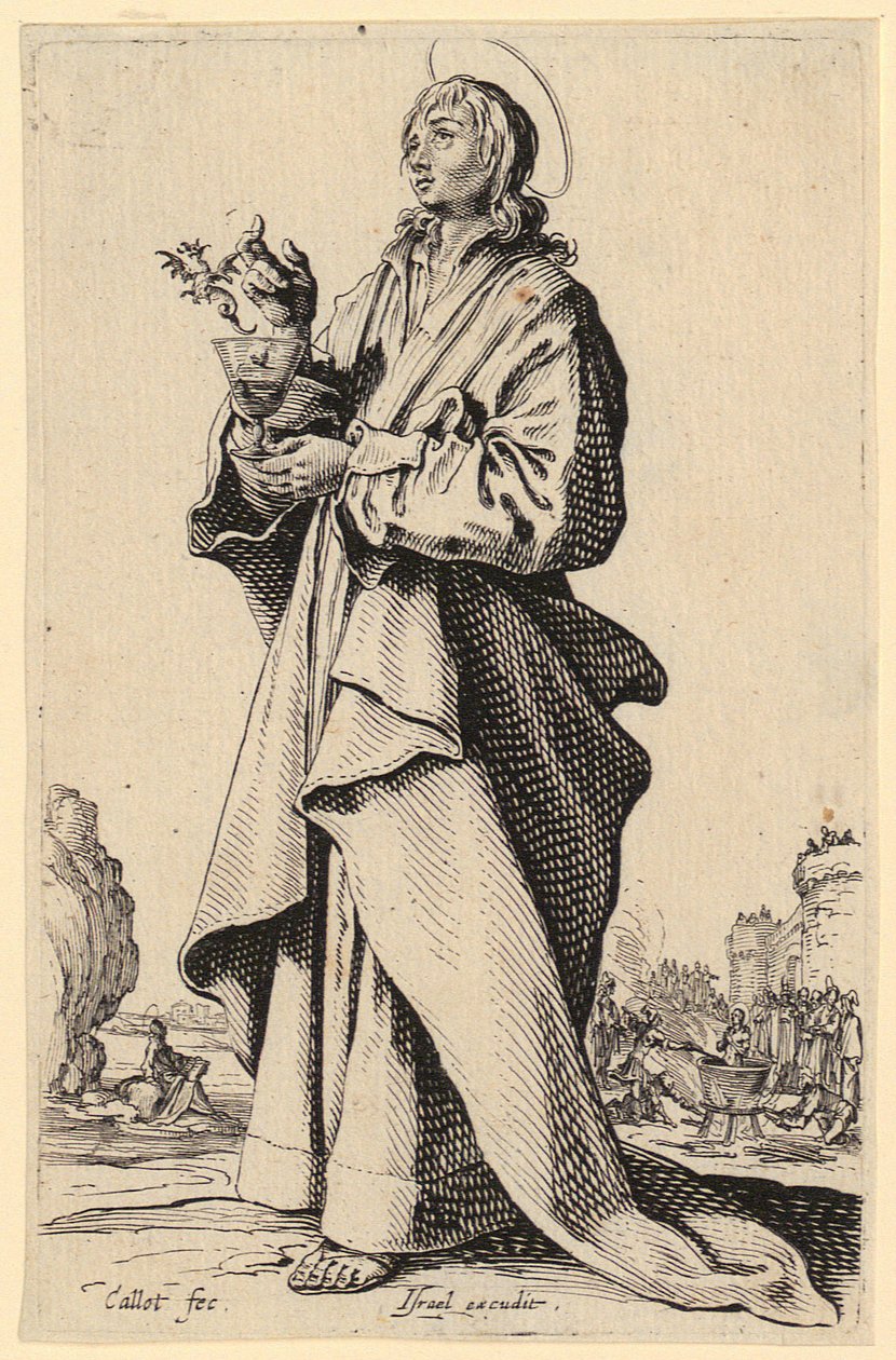 San Juan el Evangelista, lámina 8 de la serie «Jesús, los doce apóstoles y María» de Jacques Callot
