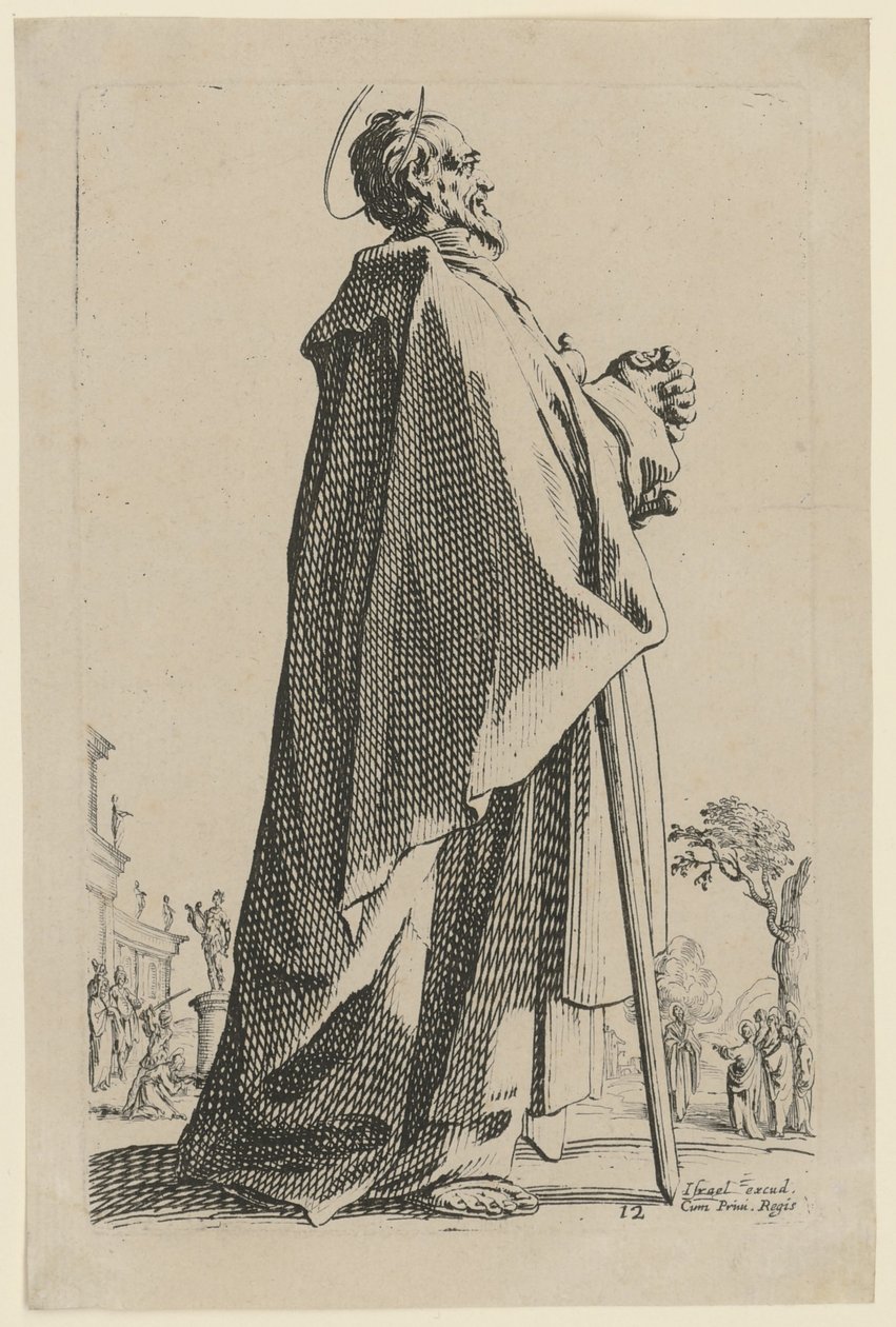 San Mateo, lámina 15 de la serie «Jesús, los doce apóstoles y María» de Jacques Callot