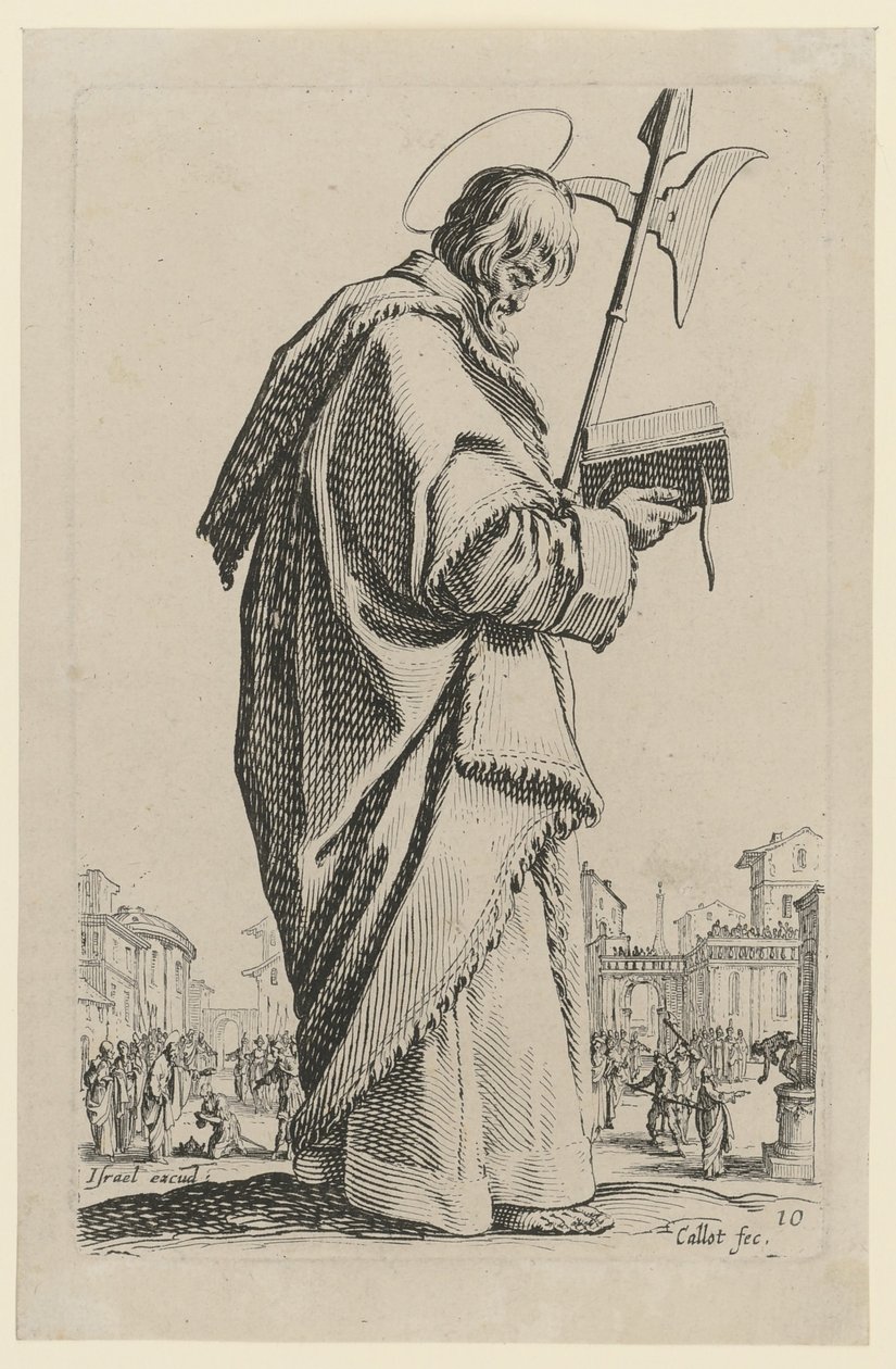 San Matías, lámina 13 de la serie «Jesús, los doce apóstoles y María» de Jacques Callot