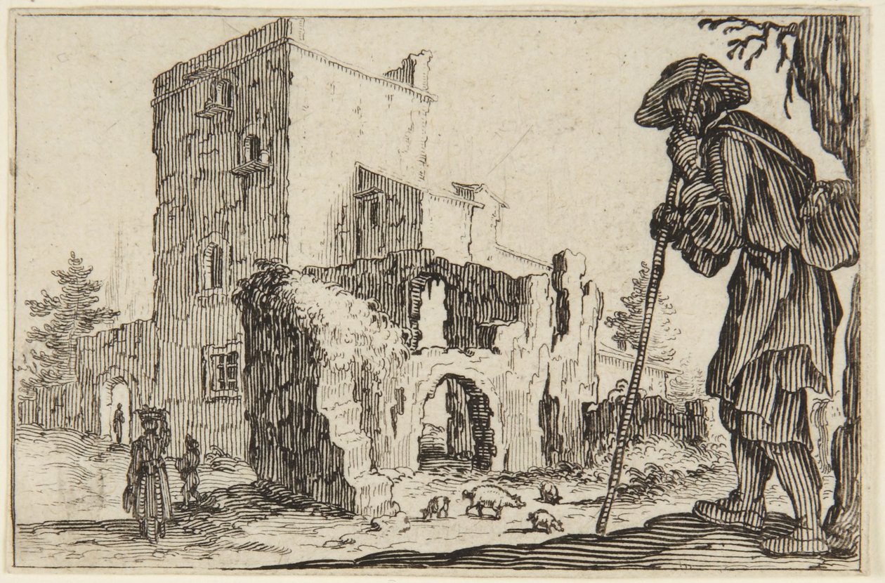 Pastor y las ruinas de Jacques Callot
