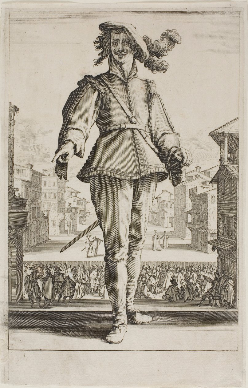 Caza de pájaros, de varias escenas diseñadas en Florencia de Jacques Callot