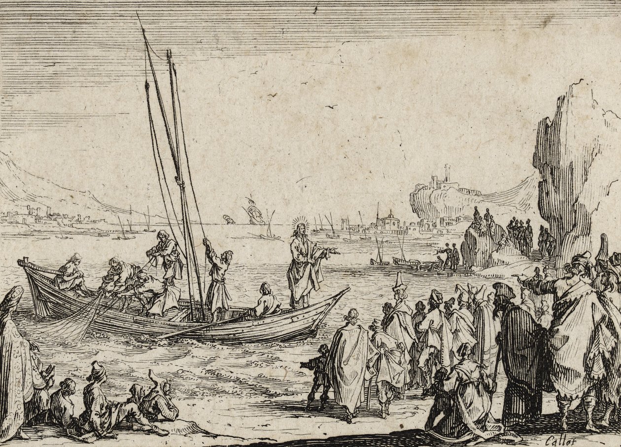 Jesús predicando junto al mar, 1635 de Jacques Callot