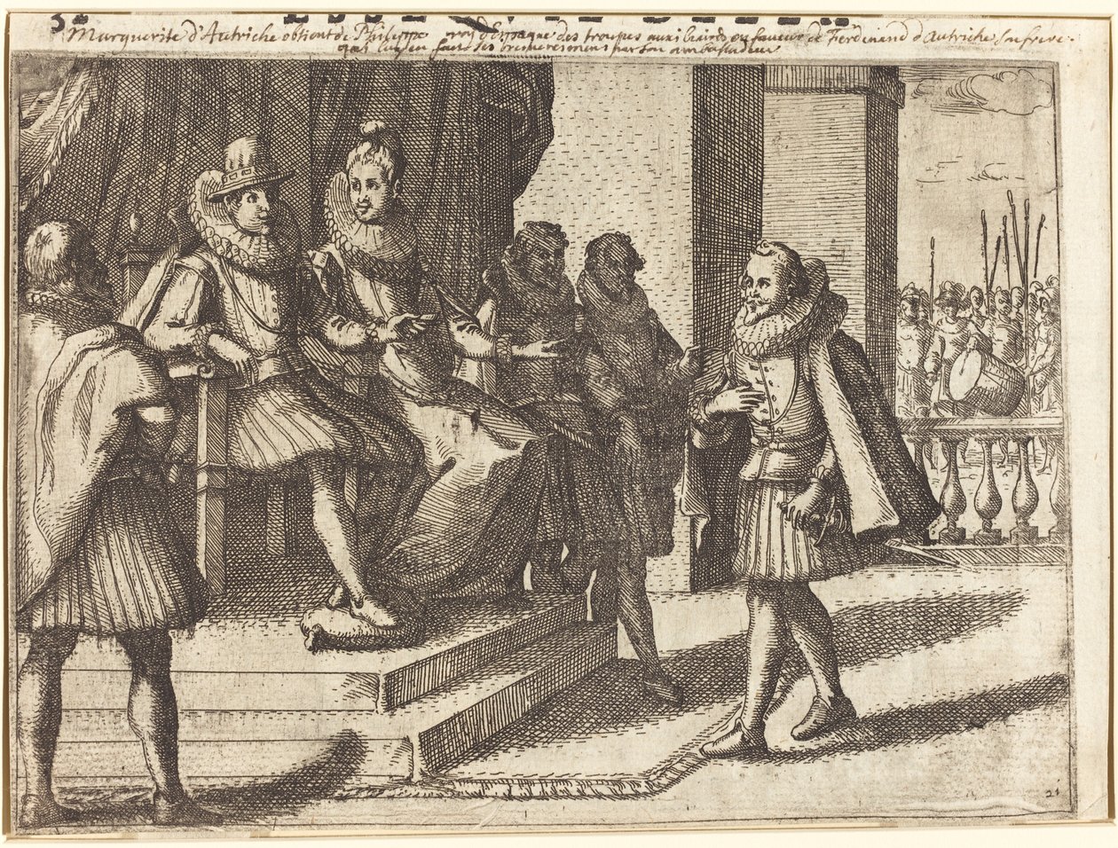 Rey y Reina en Consulta sobre los Turcos [recto] de Jacques Callot
