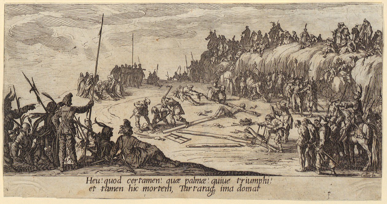 La crucifixión, lámina 7 de la serie «La gran Pasión» de Jacques Callot