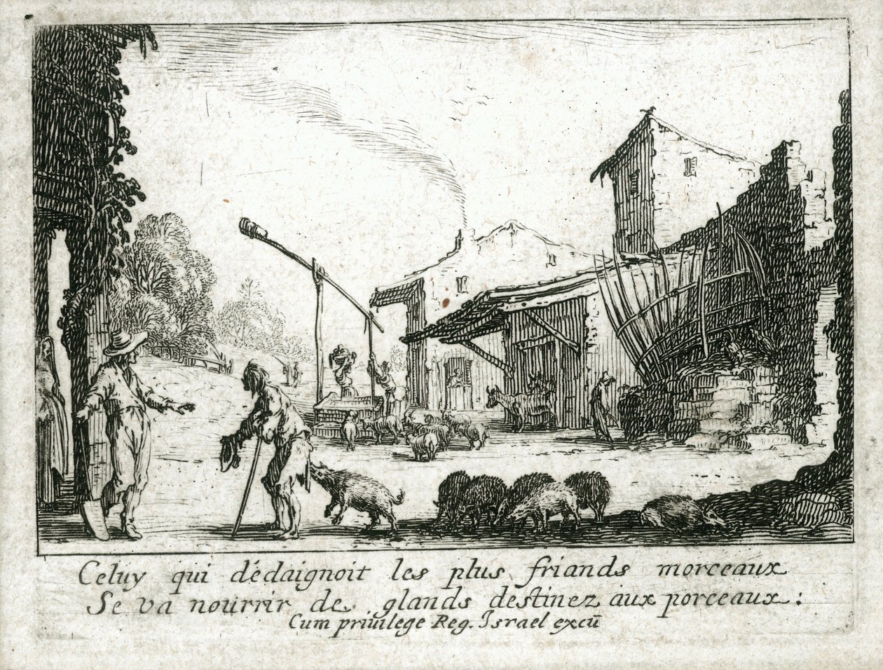 La vida del hijo pródigo ... (grabado) de Jacques Callot
