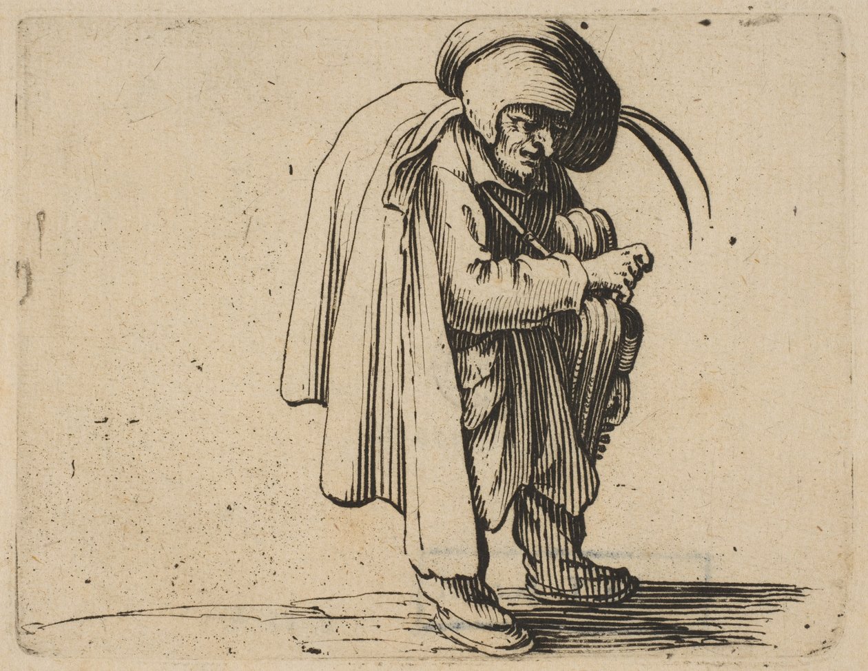 El Jugador de Zanfona, de Varie Figure Gobbi, suite llamada aus..., 1616-22 de Jacques Callot