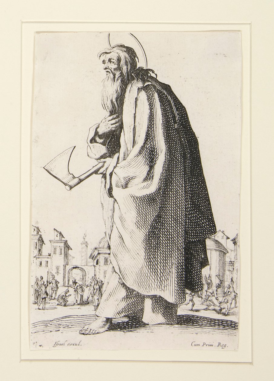 Los Grandes Apóstoles de pie, en representación del Salvador, el Beato y los Santos Apóstoles María de Jacques Callot