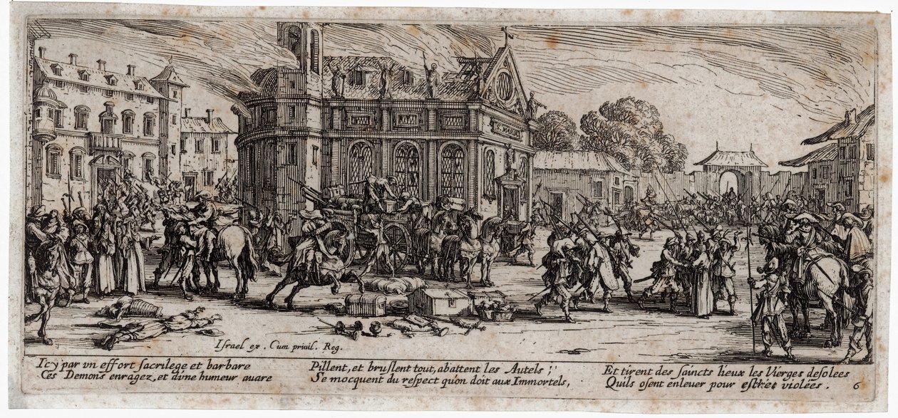 Las miserias y desgracias de la guerra ... (grabado) de Jacques Callot