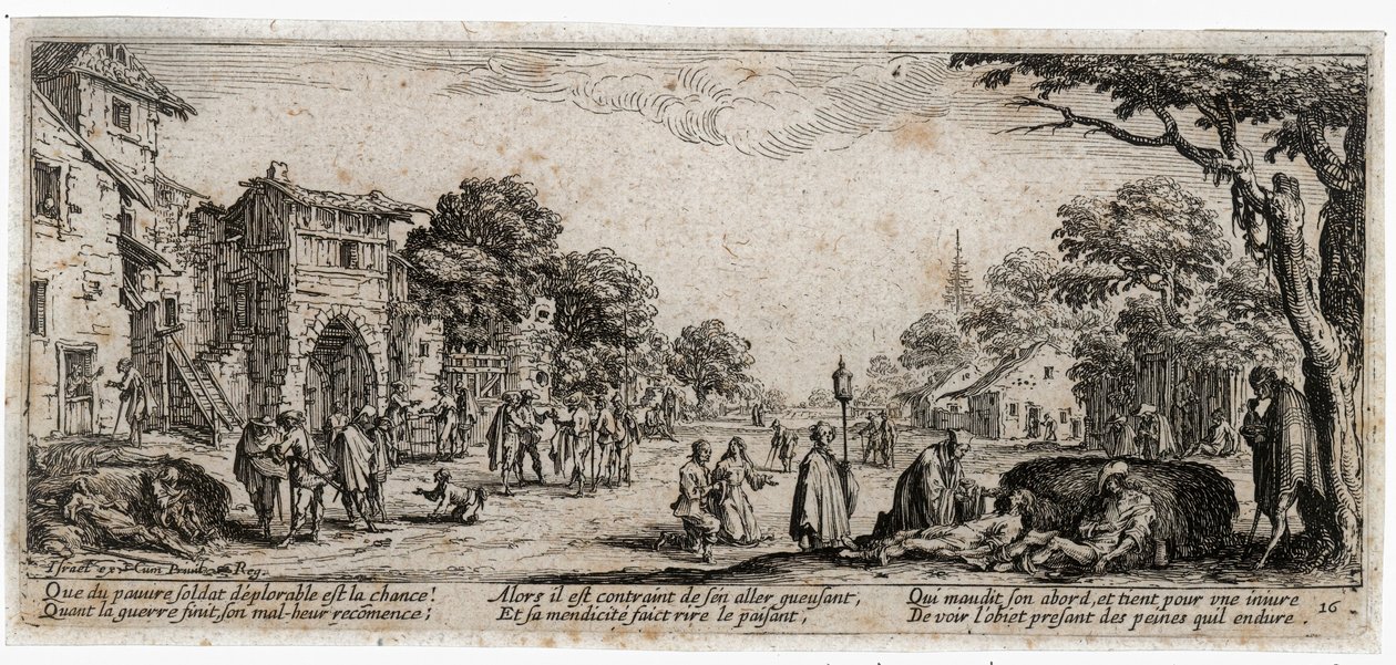 Las miserias y desgracias de la guerra ... (grabado) de Jacques Callot