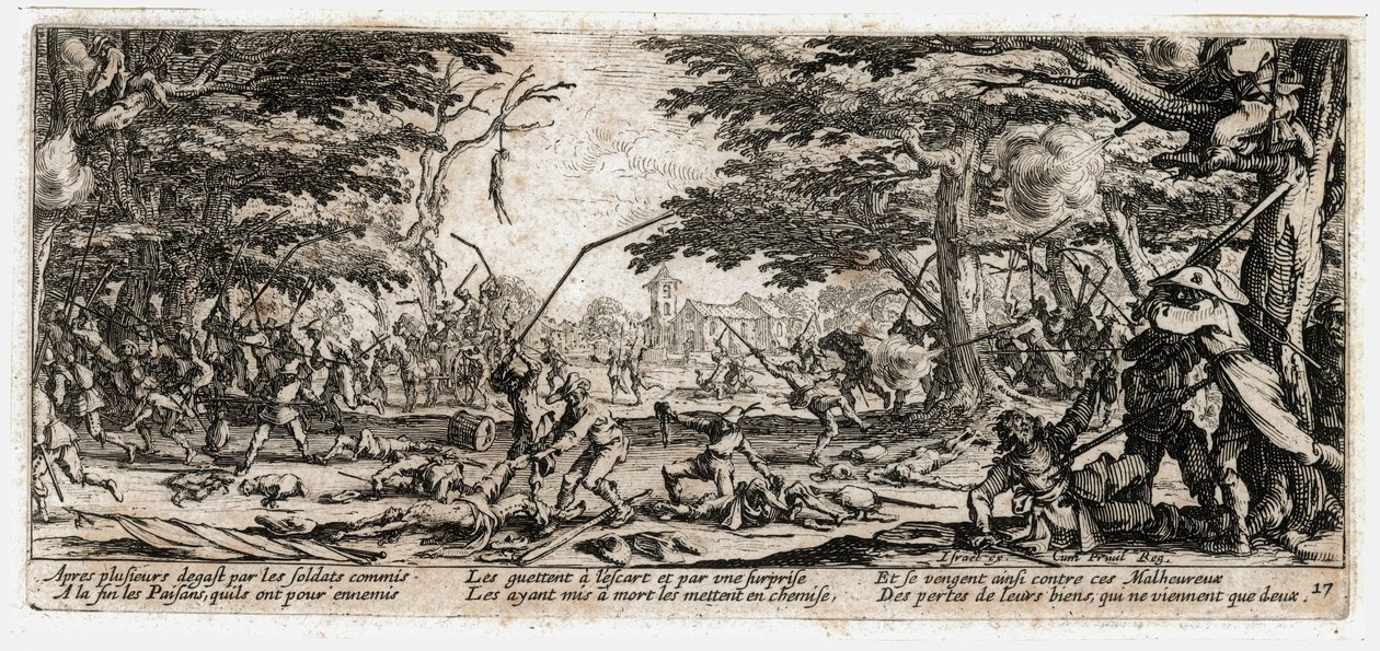 Las miserias y desgracias de la guerra ... (grabado) de Jacques Callot