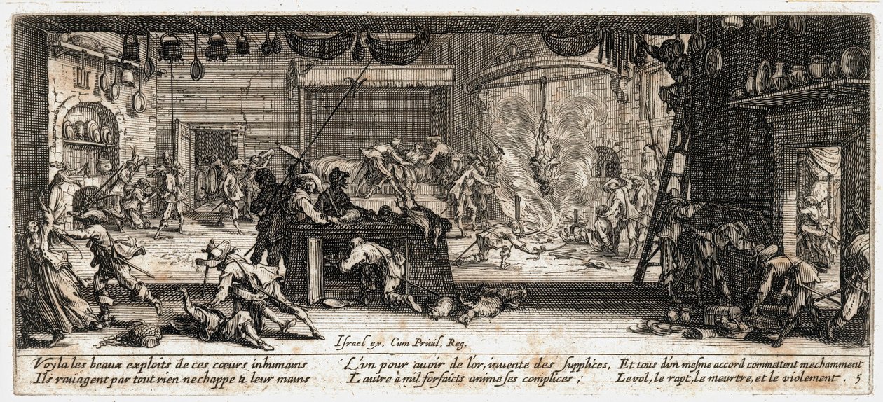 Las miserias y desgracias de la guerra ... (grabado) de Jacques Callot