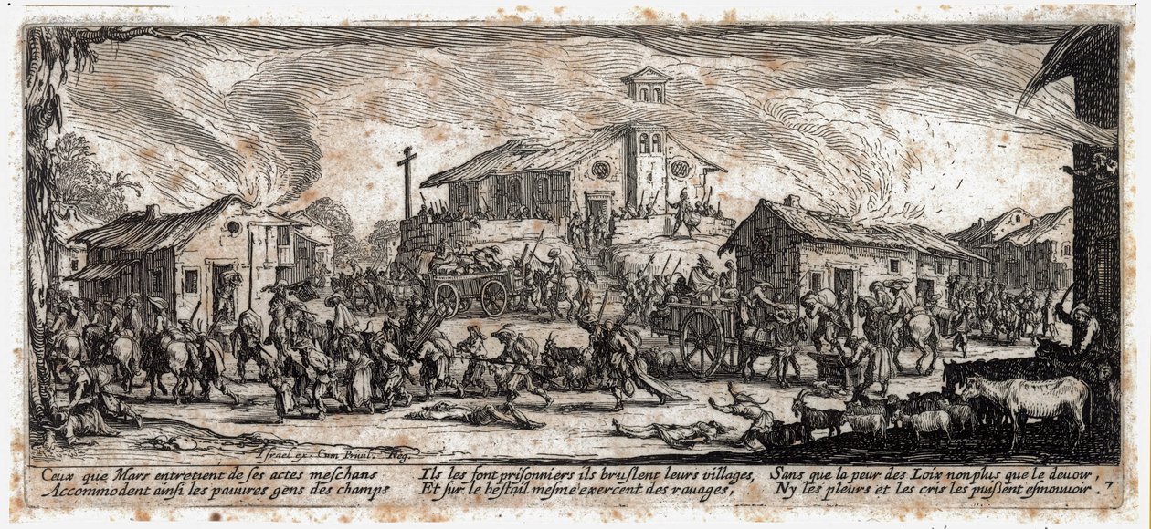 Las miserias y desgracias de la guerra ... (grabado) de Jacques Callot