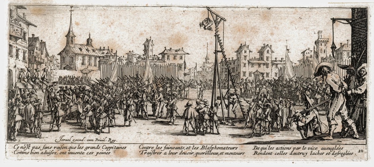 Las miserias y desgracias de la guerra ... (grabado) de Jacques Callot
