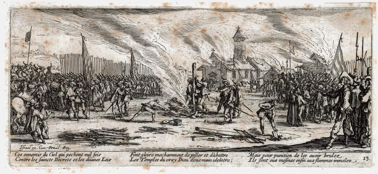 Las miserias y desgracias de la guerra ... (grabado) de Jacques Callot