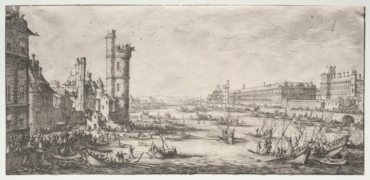 Les deux grandes vues de Paris: Vue du Louvre, 1628-1630 de Jacques Callot