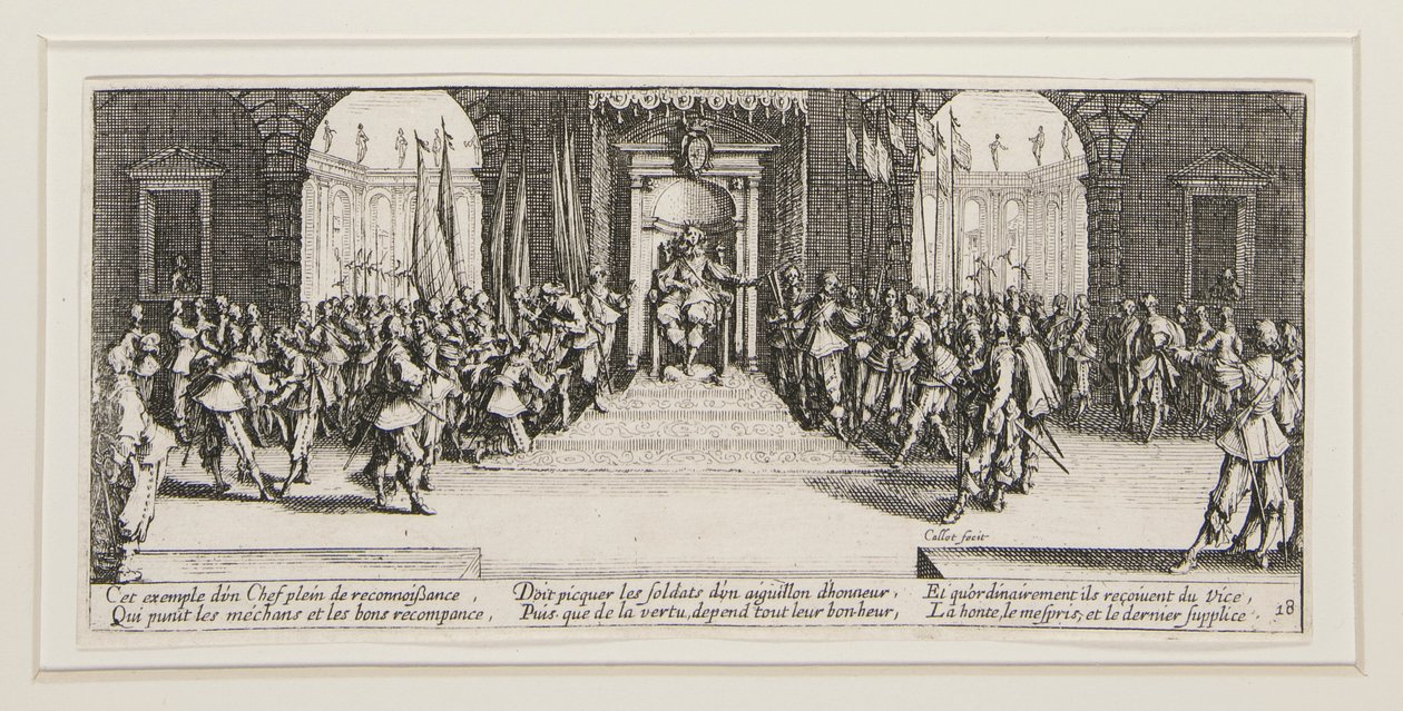 Las grandes miseras de la guerre: No. 18 - Distribution des recompensas de Jacques Callot