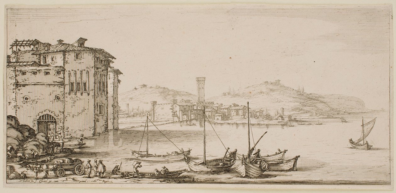 Carga de mercancías, de la serie «Los paisajes de Florencia» de Jacques Callot