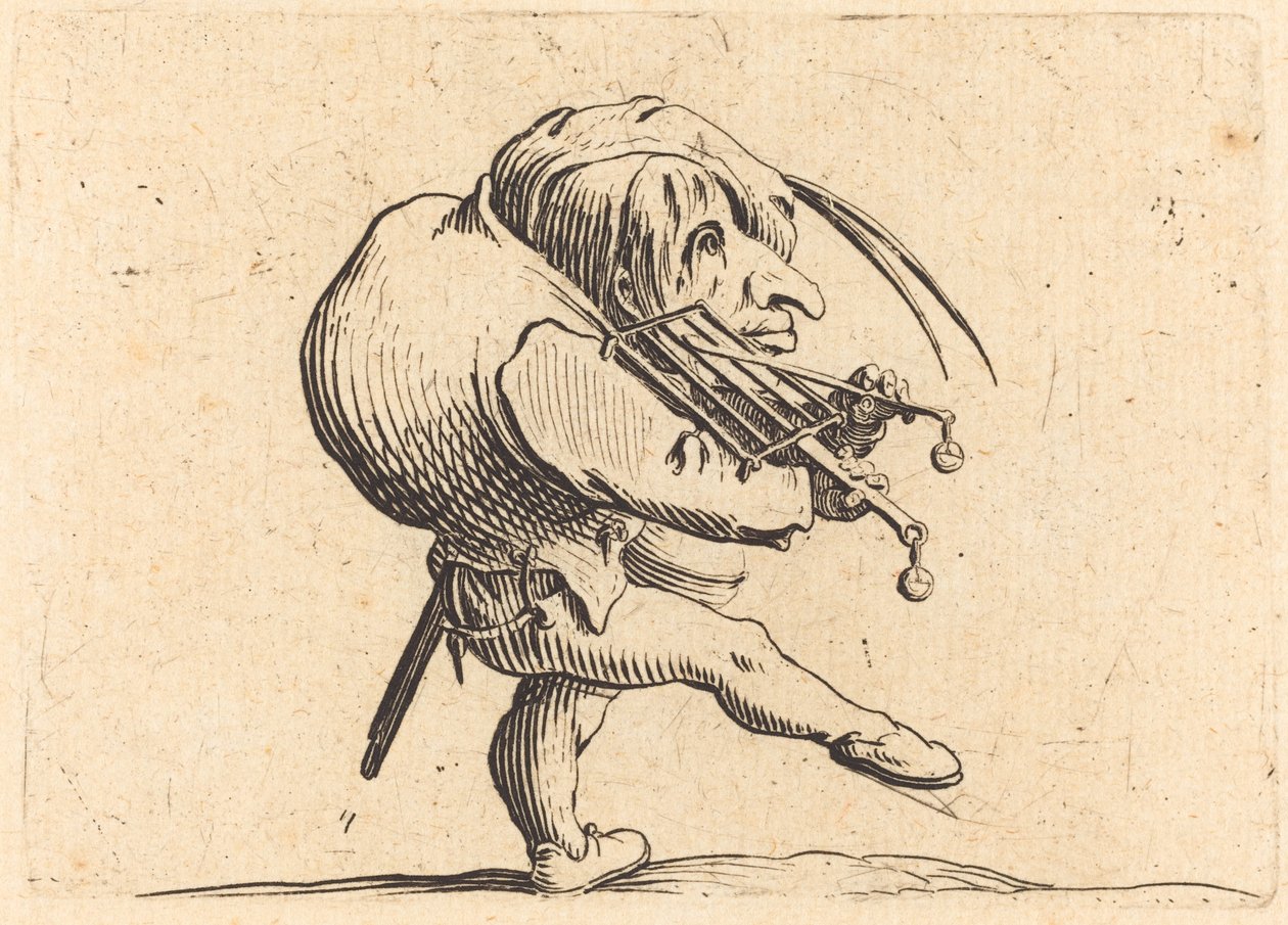 Hombre raspando una parrilla, c. 1622 de Jacques Callot