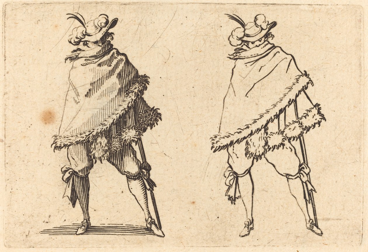 Hombre Envuelto en su Manto de Jacques Callot