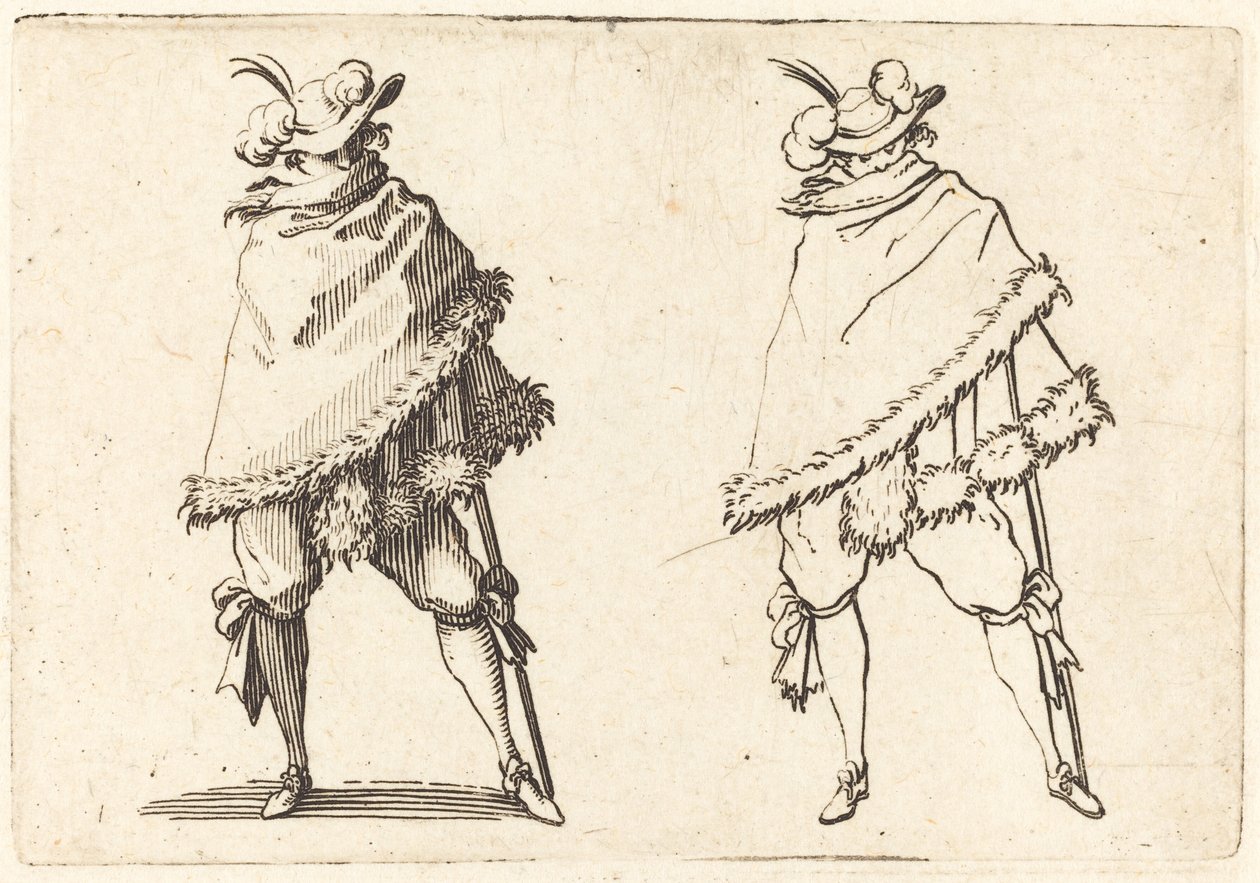 Hombre Envuelto en su Manto de Jacques Callot