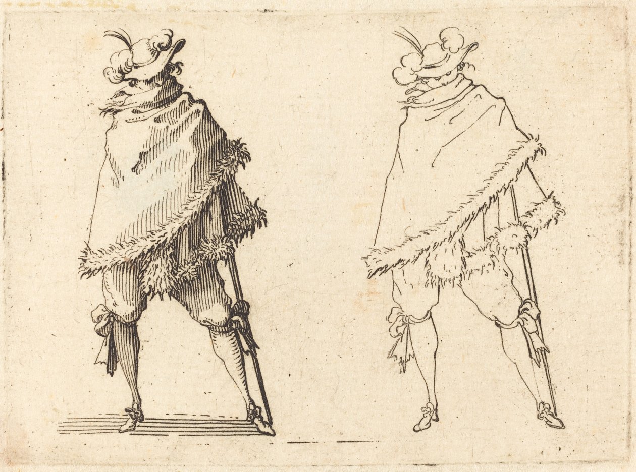 Hombre Envuelto en su Manto de Jacques Callot